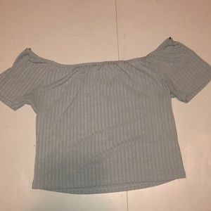 Light blue off the shoulder crop top